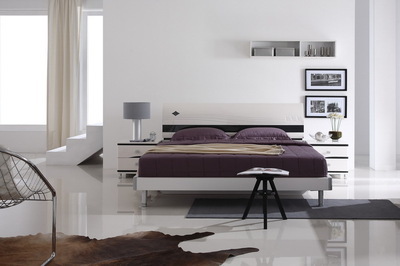 現代板式套房成套家具 MDF亮光油漆與烤漆工藝完美結合